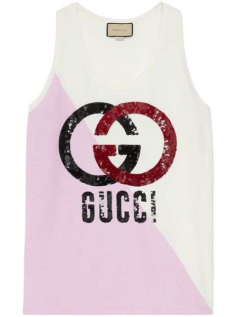Gucci Interlocking G sequin-embellished tank top