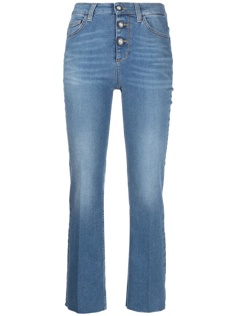 Shop Liu •jo Mid-rise Cropped Jeans In Blue