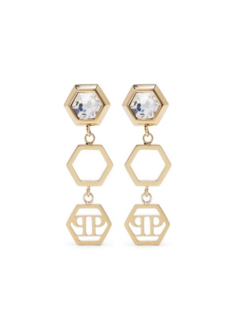 Philipp Plein Hexagon Lux drop earrings