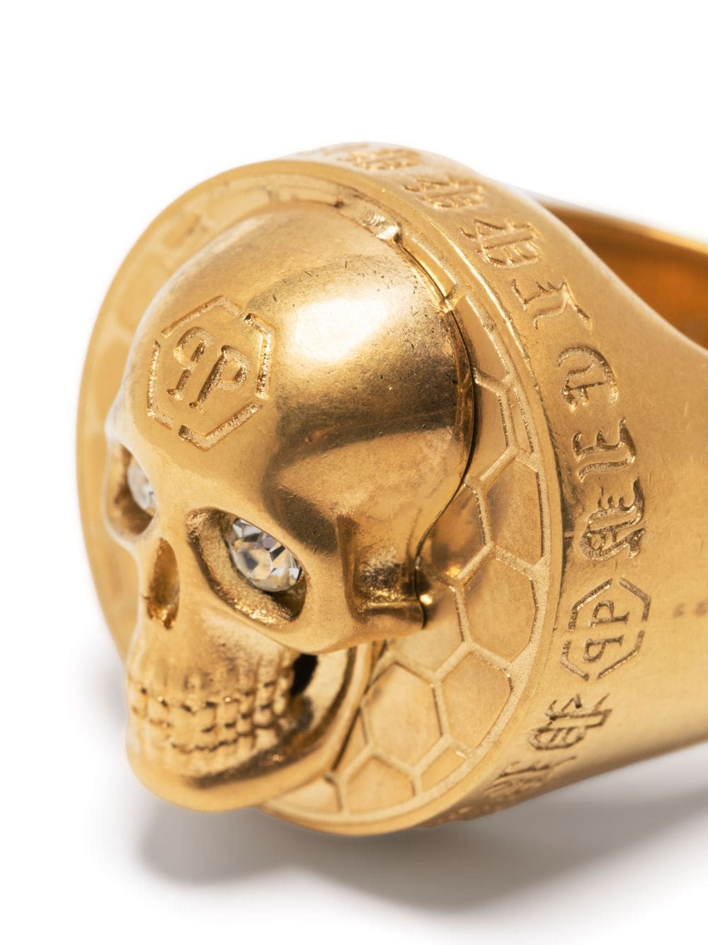 Shop Philipp Plein 3d Skull-detail Ring In Gold