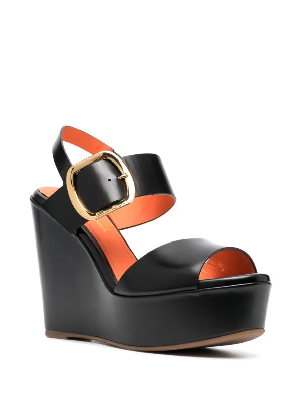 Santoni Leren Sleehakken Zwart FARFETCH NL