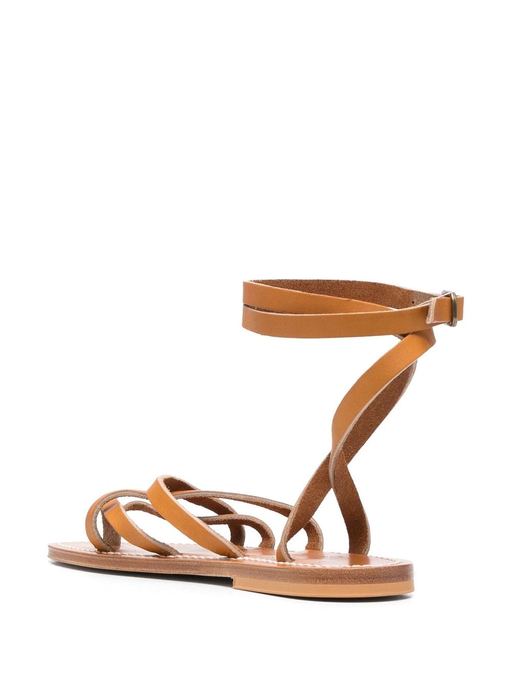 Shop Kjacques Zeno Calf-leather Sandals In Brown