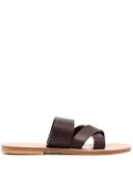 K. Jacques crossover-strap calf-leather slides - Brown