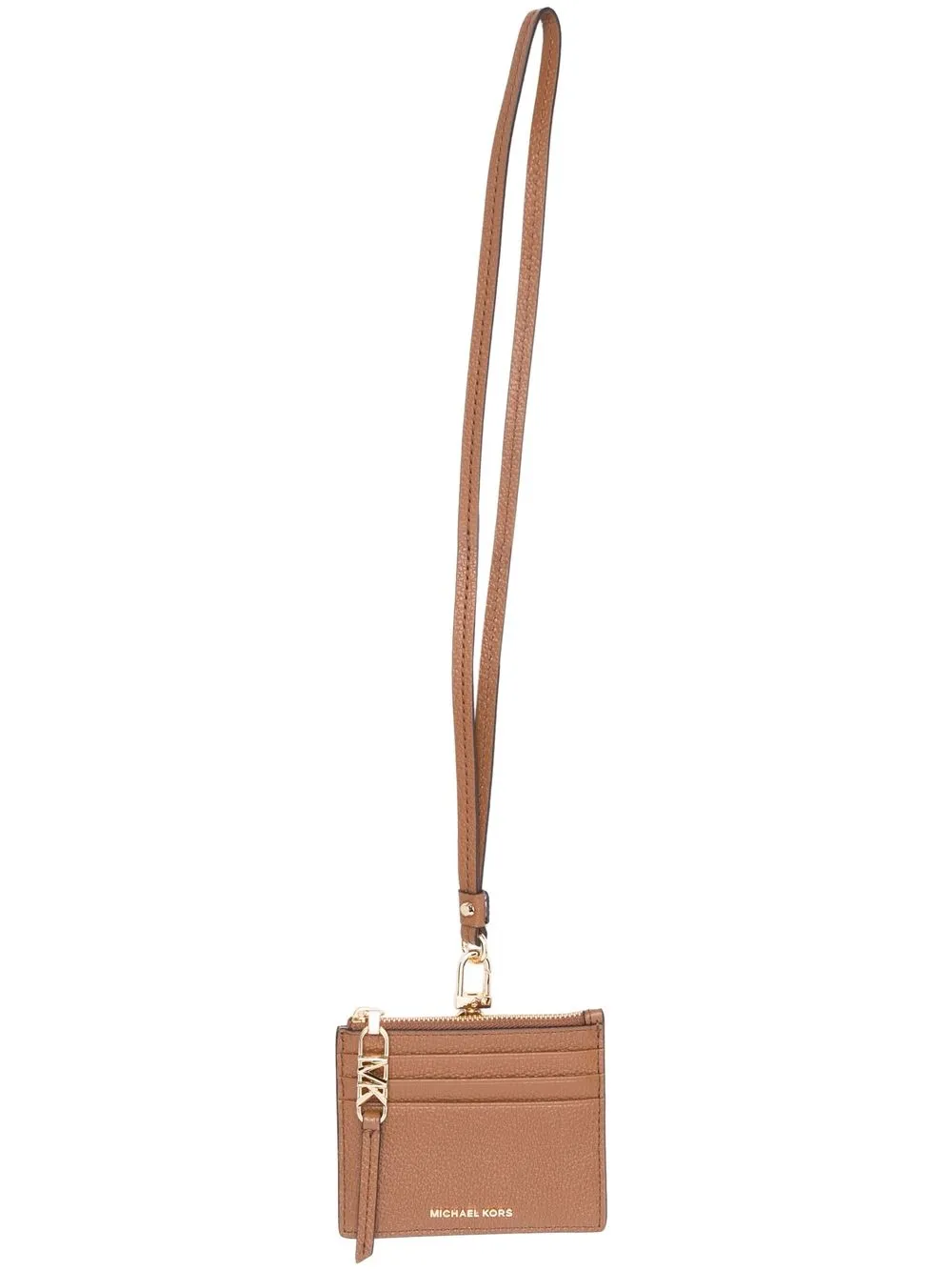 Michael Michael Kors Logo-detail Leather Cardholder In Braun