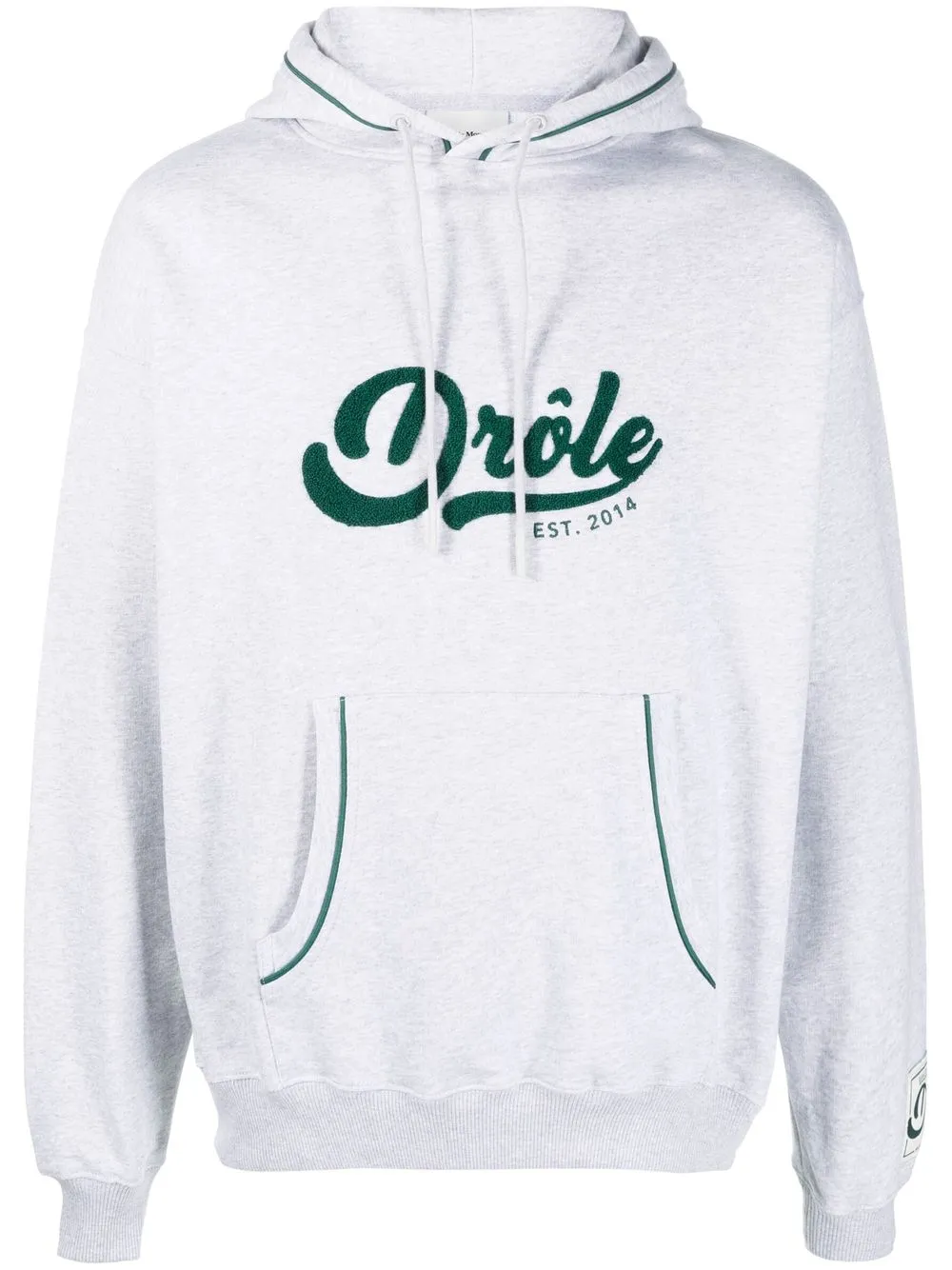 

Drôle De Monsieur logo-print cotton hoodie - Grey