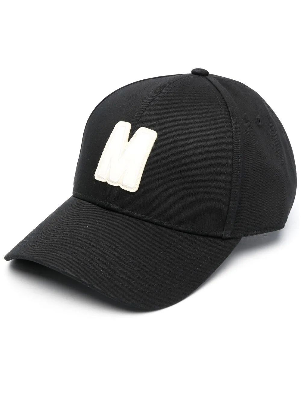 Moncler logo-appliqué cotton cap - Black