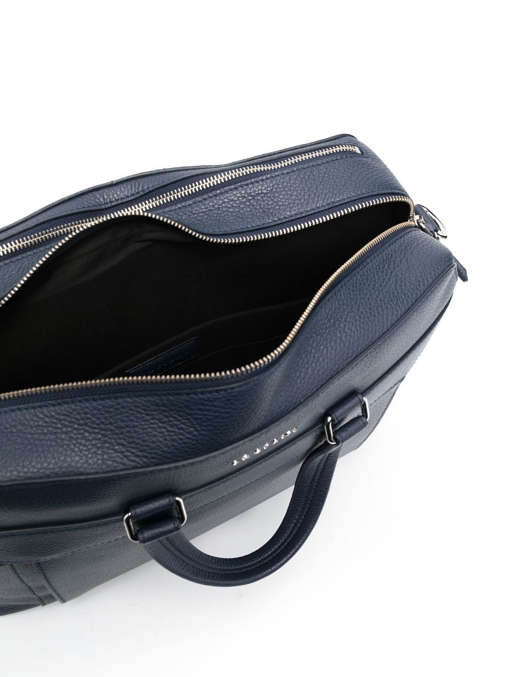 Shop Orciani Zip-up Leather Briefcase In Blue