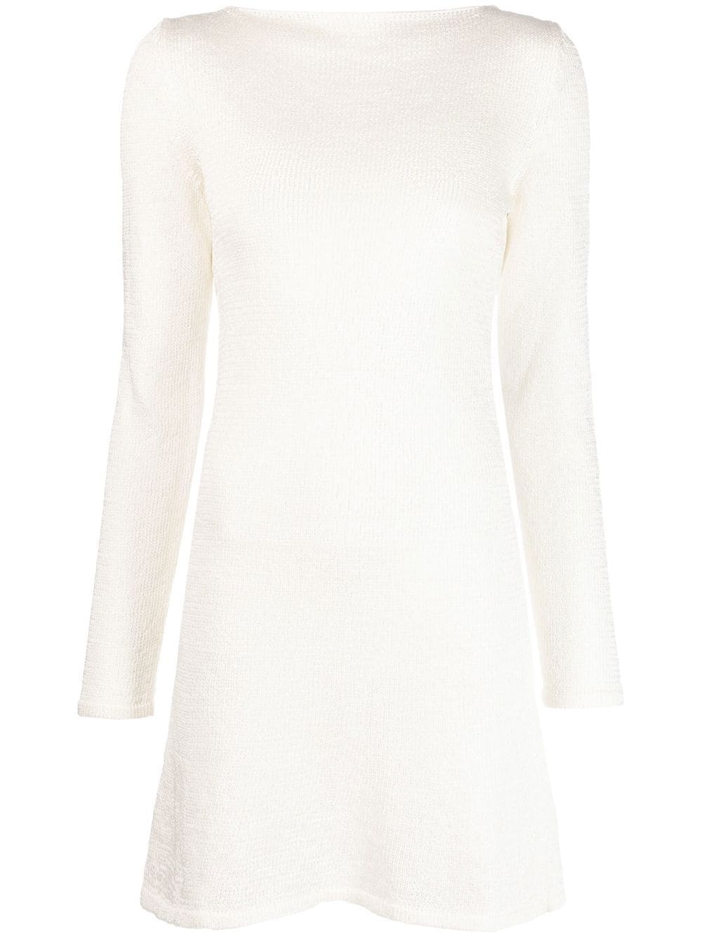 Shop Tom Ford V-back Knitted Mini Dress In White