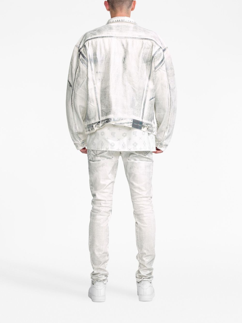 Shop Purple Brand White X Ray Iridescent Wave Foil Jeans "white"