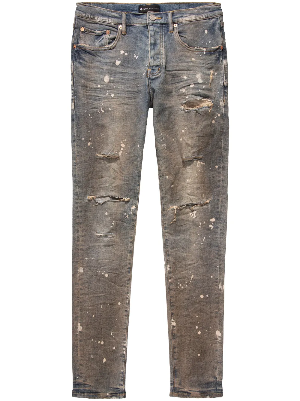 Purple Brand paintsplatter Skinny Jeans Farfetch