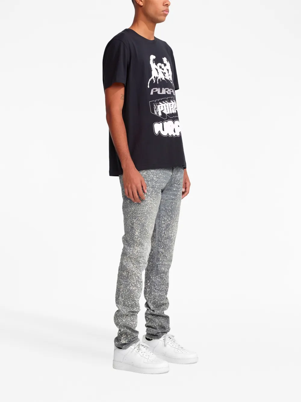 Purple Brand Paintsplatter Skinny Jeans In Grey ModeSens