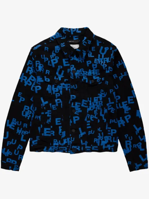 Purple Brand logo-print denim jacket