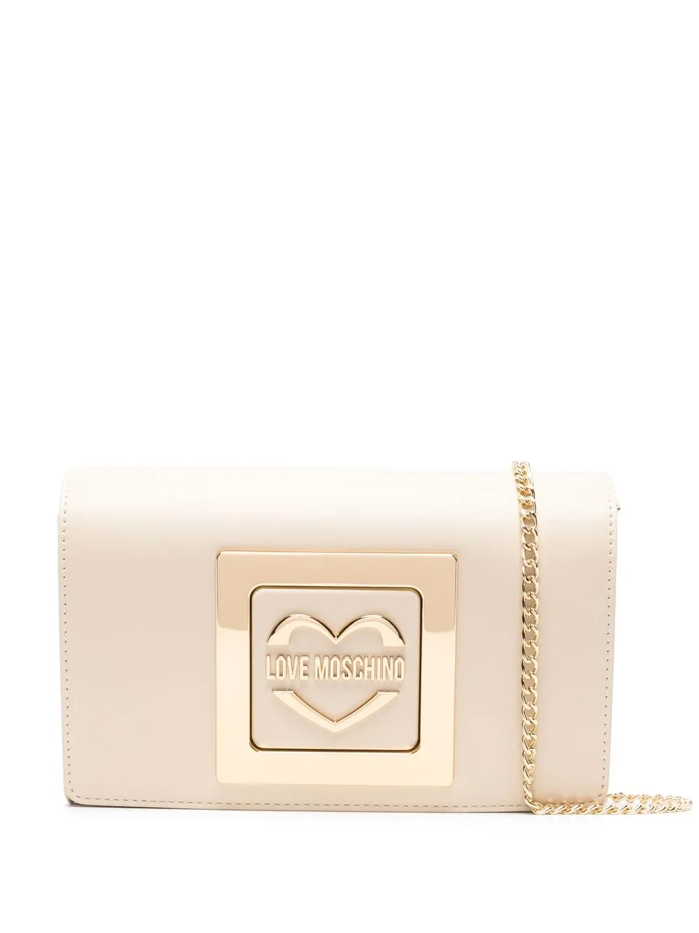 

Love Moschino bolsa crossbody con placa del logo - Neutro