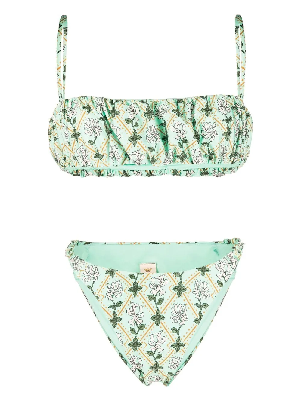 

Agua By Agua Bendita floral-print bandeau-style bikini - Green