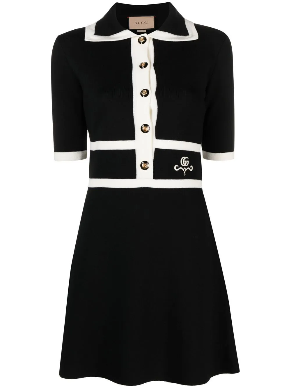 collared contrast trim dress