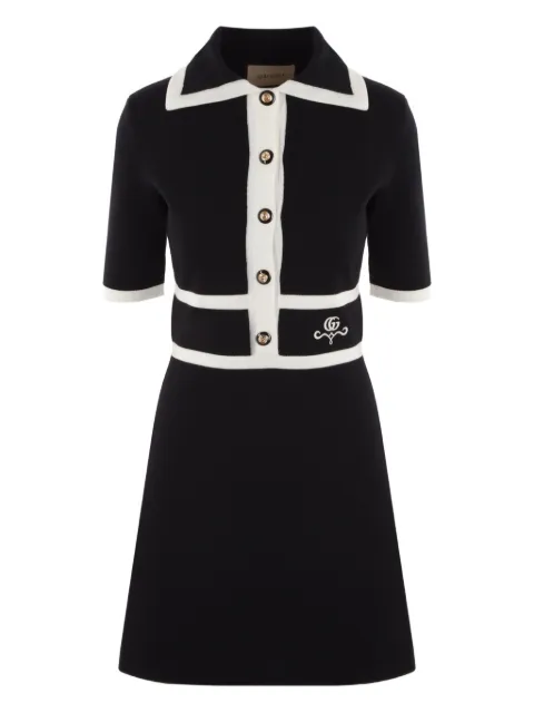 Gucci collared contrast-trim dress