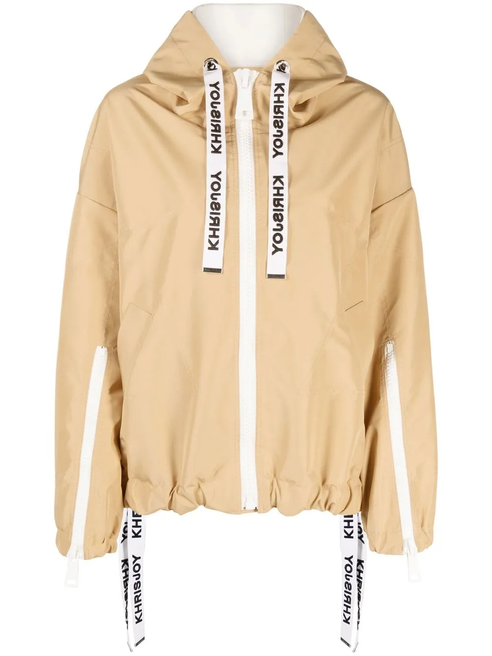 

Khrisjoy logo-tape hooded jacket - Neutrals