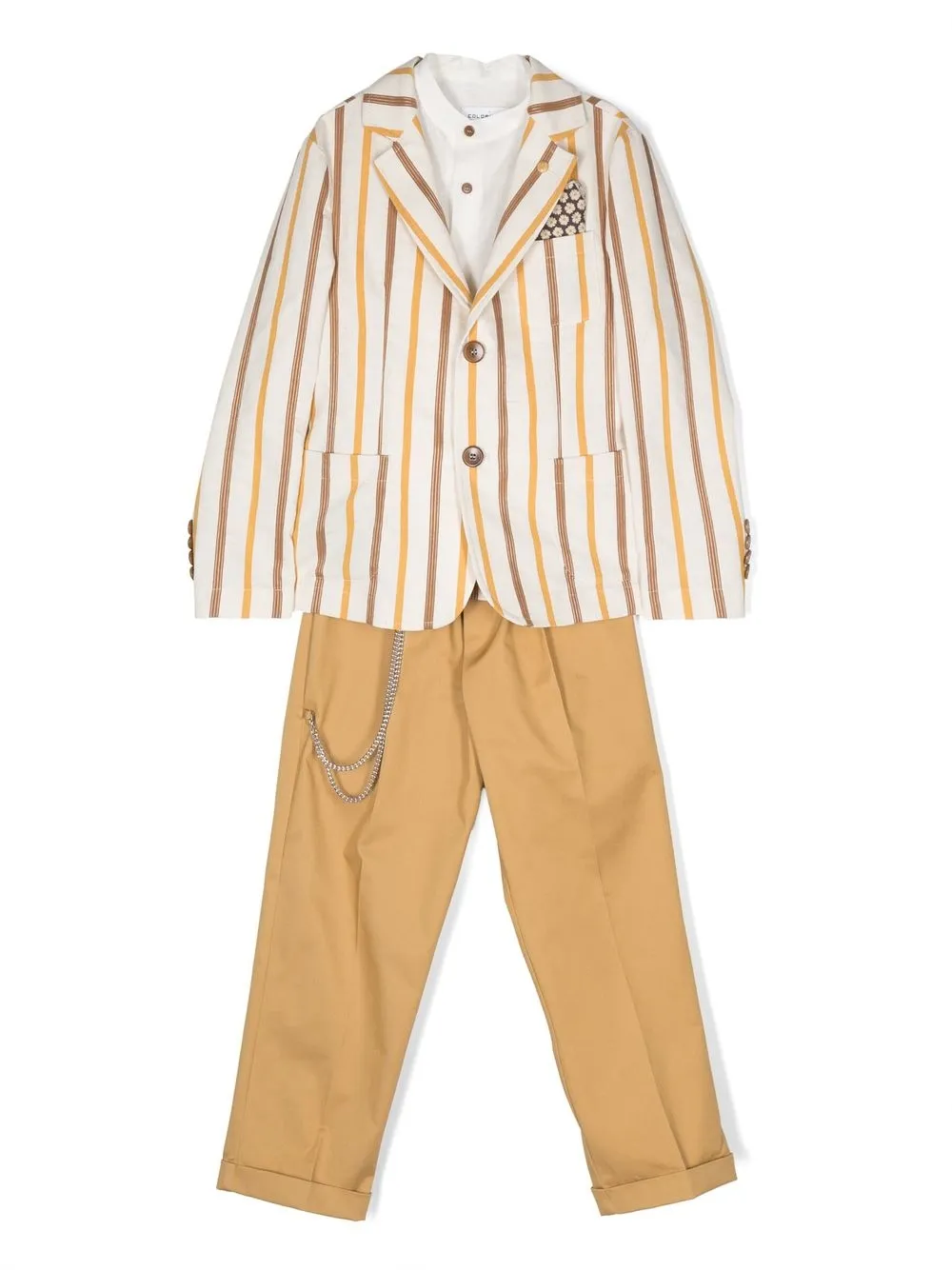 

Colorichiari pinstripe three-set suit - Neutrals