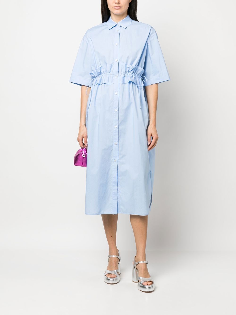 MSGM Blousejurk met ruches - Blauw