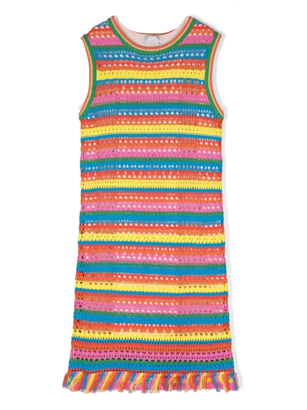 

Stella McCartney Kids fringed-edge crochet-knit dress - Blue