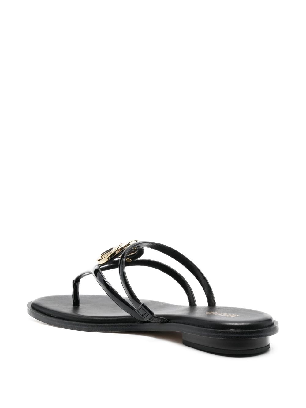 Michael Michael Kors Logo-plaque Thong-strap Sandals In Black | ModeSens