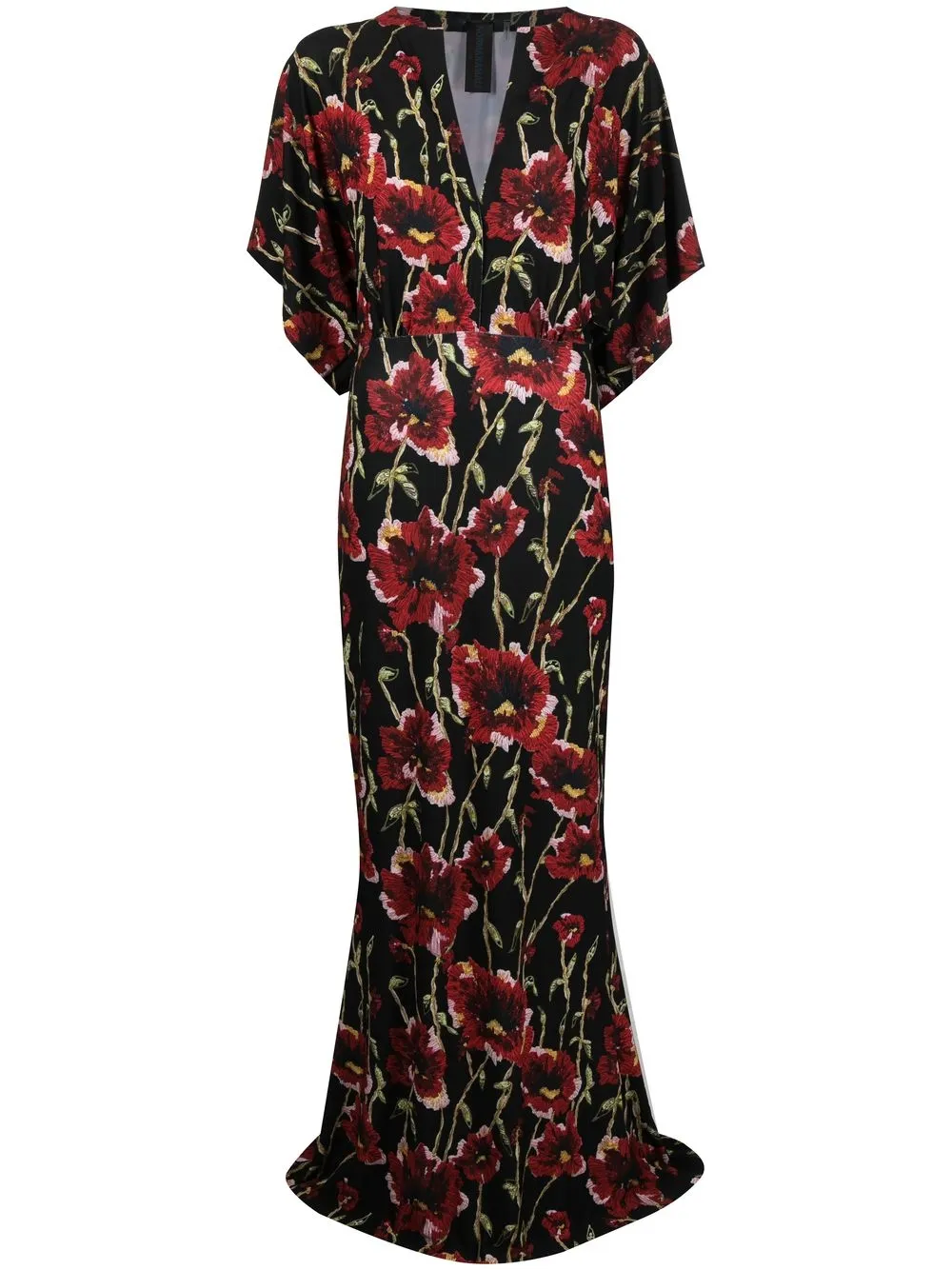 

Norma Kamali floral-print maxi dress - Black