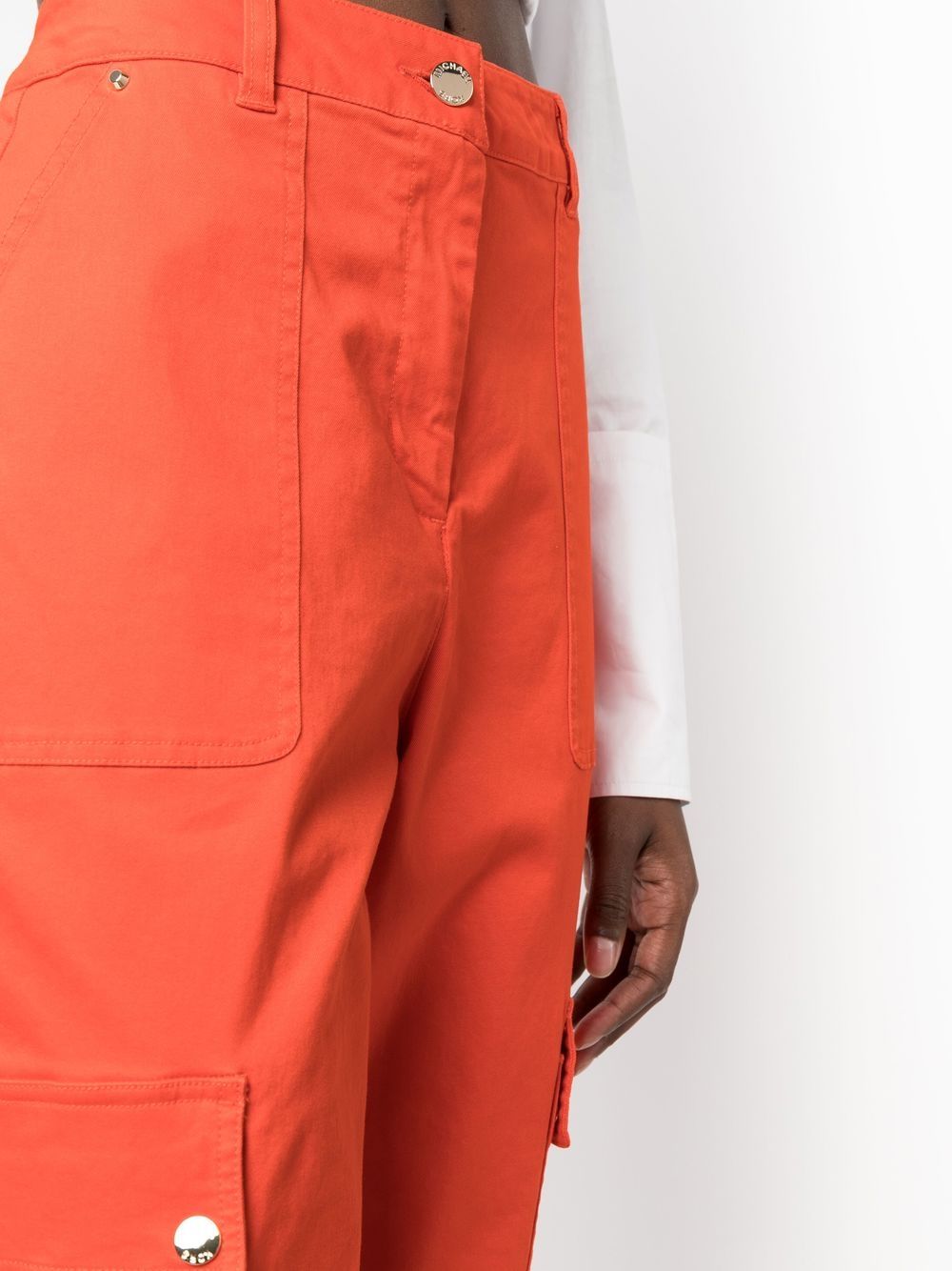 Shop Michael Michael Kors Cargo Cropped Trousers In Orange