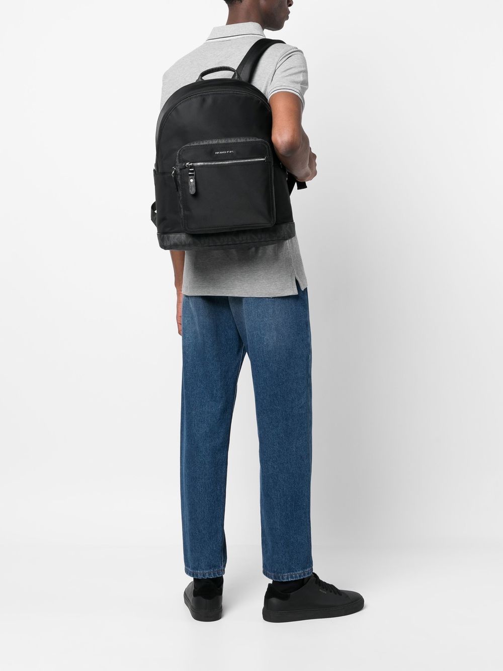 MICHAEL KORS Backpack Men's Scatter Logo Hudson Backpack navy travel  bag