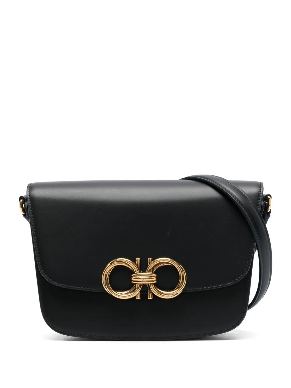 

Ferragamo Gancini leather shoulder bag - Black