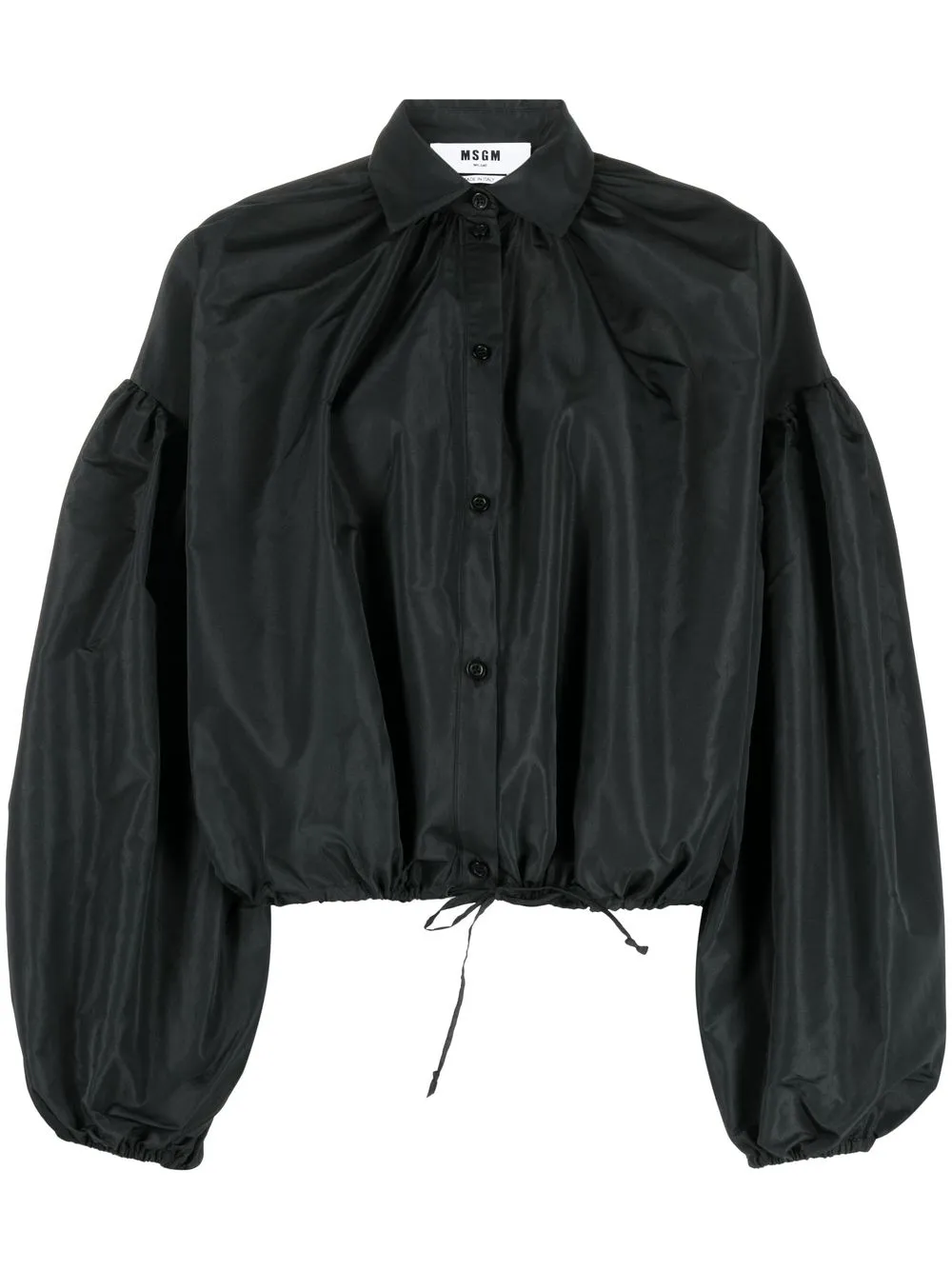 

MSGM puff-sleeved cropped shirt - Black