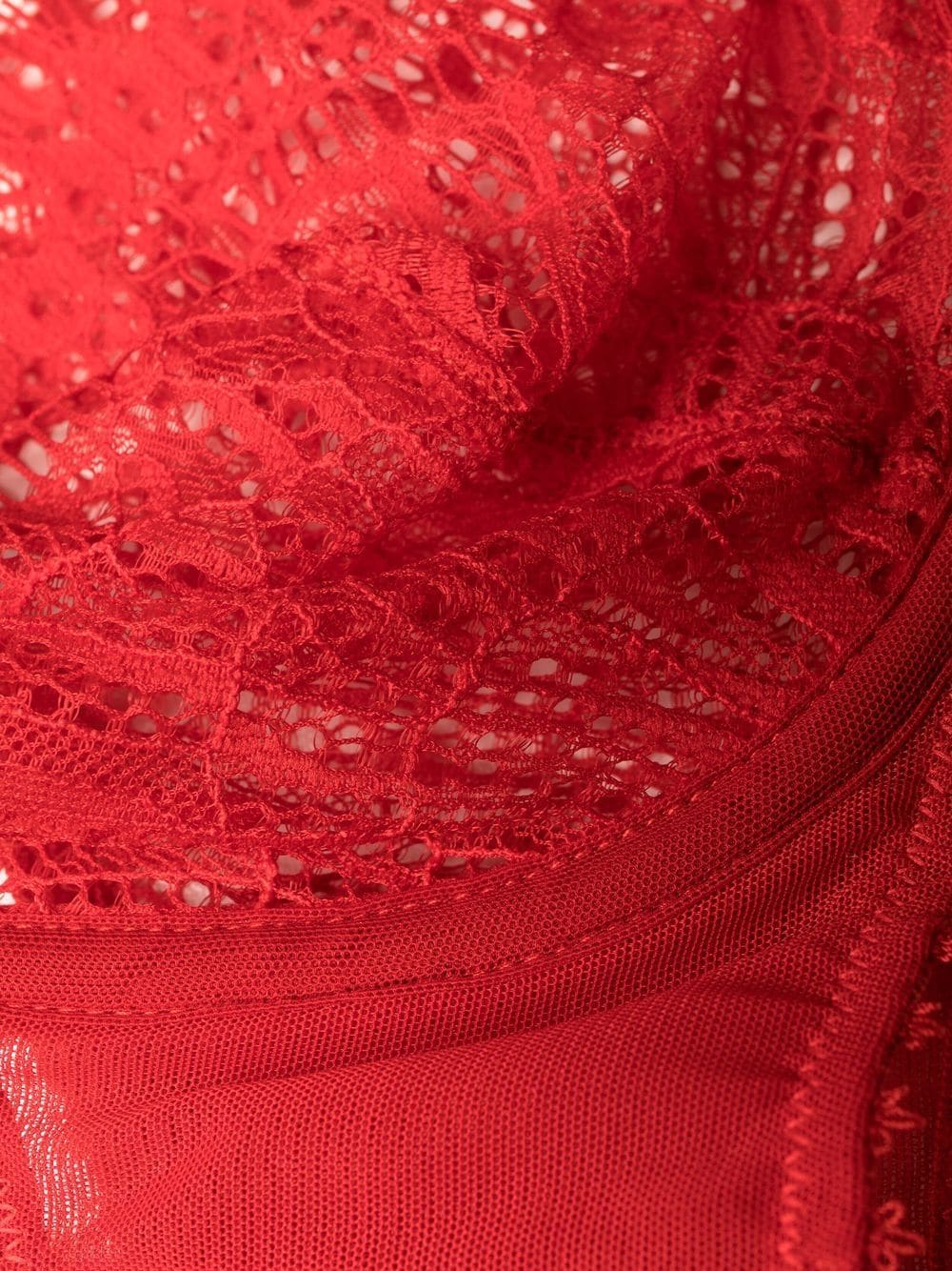 Shop Maison Close Lace Cup Underwired Bra In Red