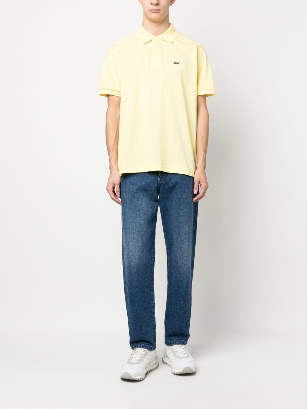 Shop Lacoste Logo-patch Polo Shirt In Yellow