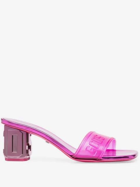 GCDS metallic logo sandals
