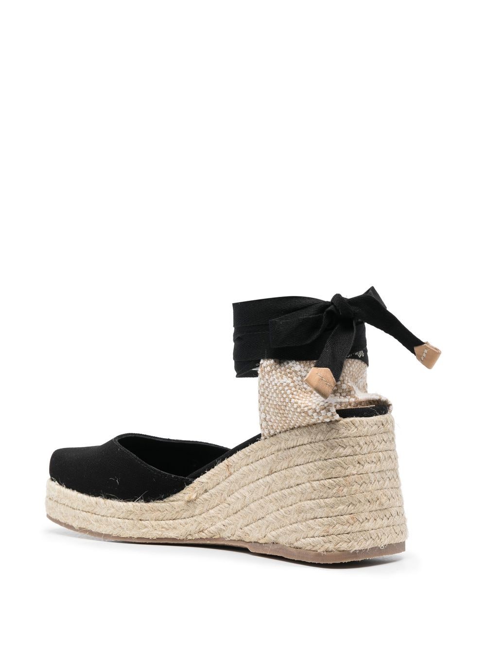 Shop Castaã±er Carina 60 Ankle-tie Wedge Sandals In Black