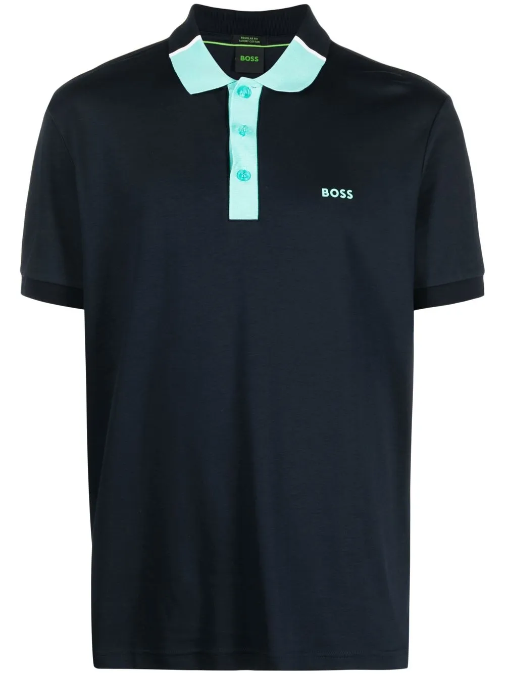 

BOSS contrast-collar polo shirt - Blue