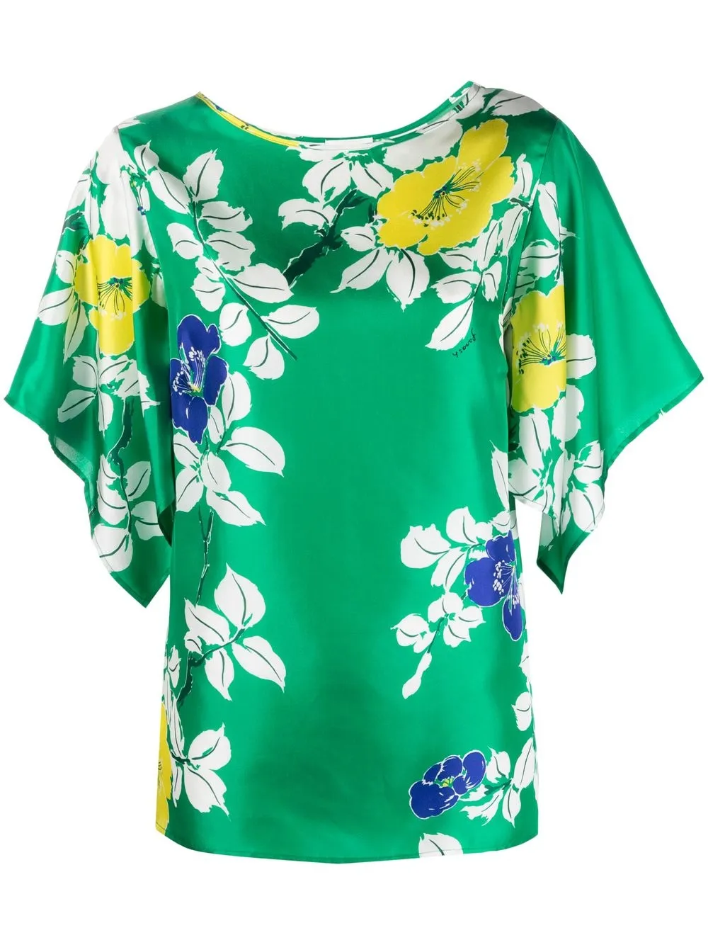 

P.A.R.O.S.H. top de seda con estampado floral - Verde