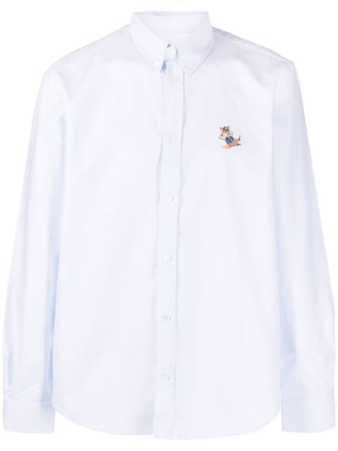 Maison Kitsuné - fox-patch long-sleeve shirt