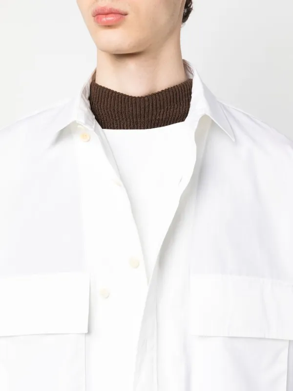 Sacai フラップポケット ショートスリーブシャツ | ホワイト