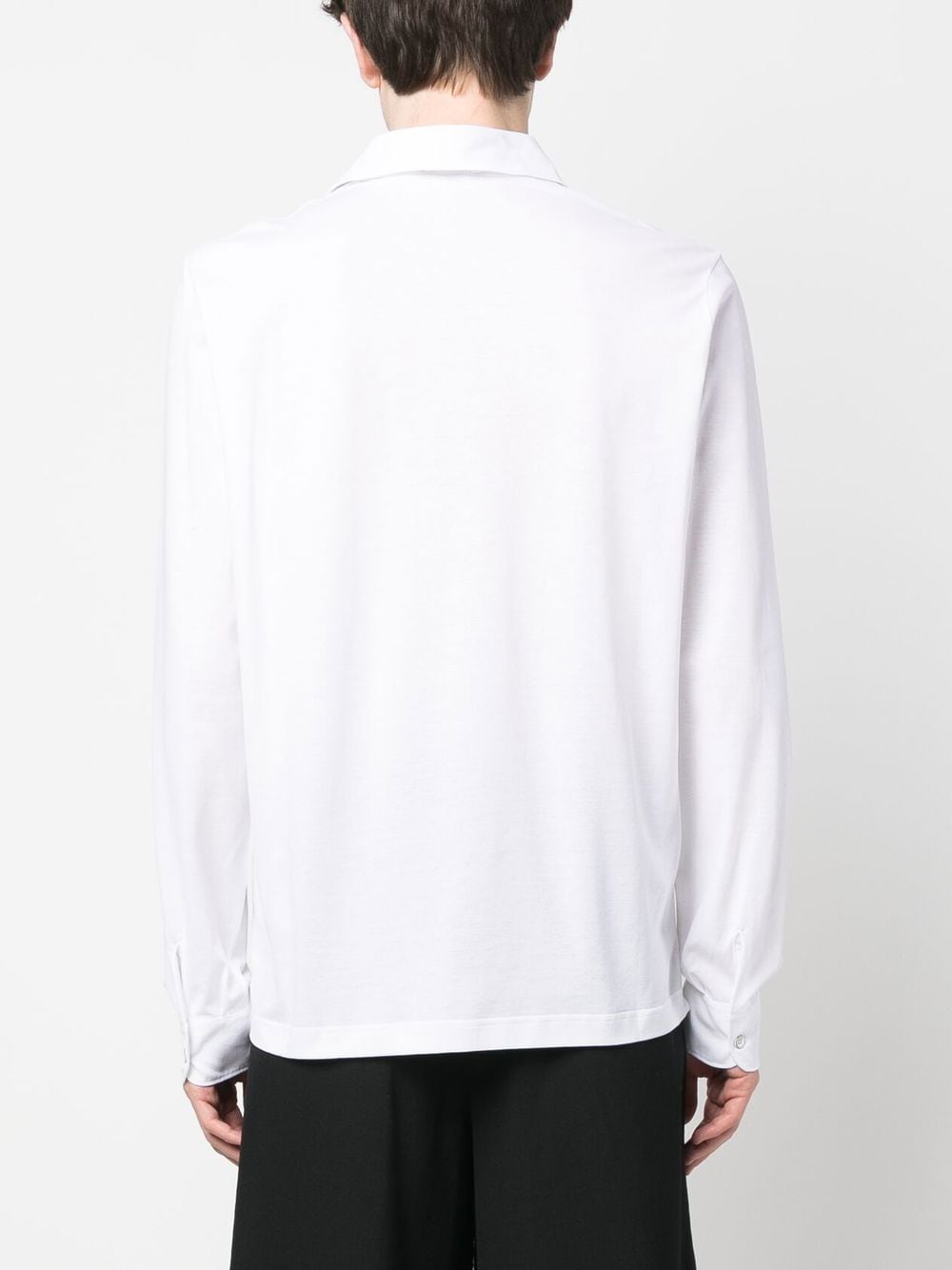 Shop Herno Button-up Longsleeved Polo Shirt In White