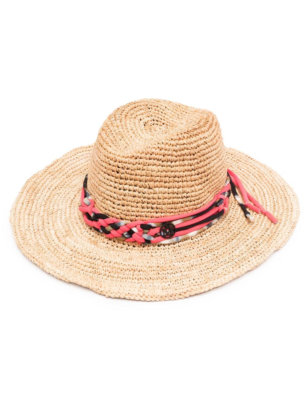 

Maison Michel braided-band raffia hat - Neutrals