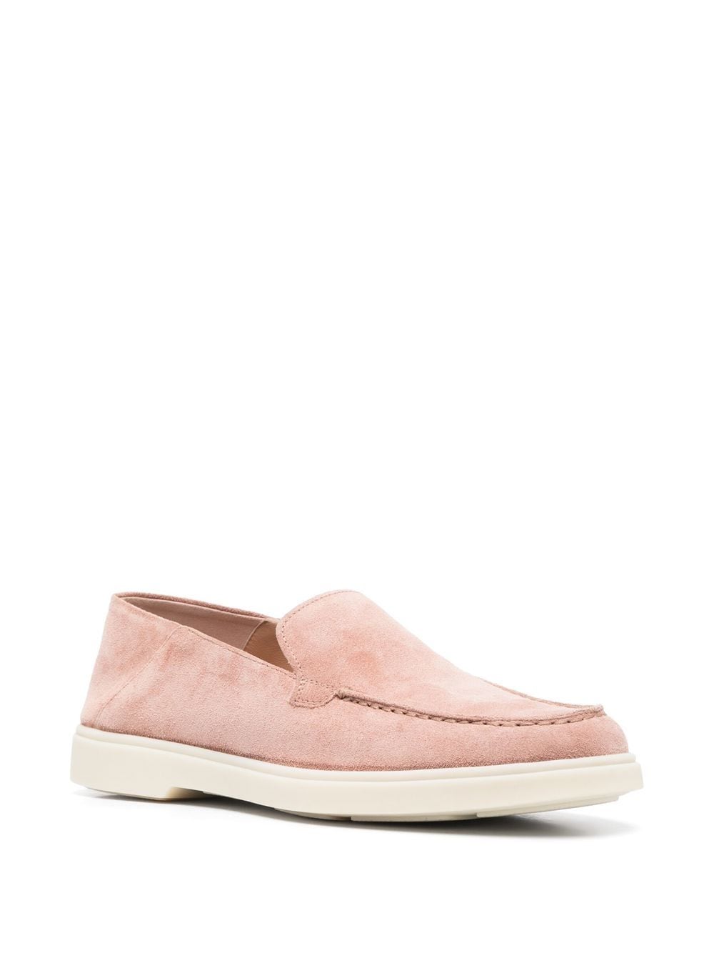 Shop Santoni Round-toe Suede Loafers In Rosa