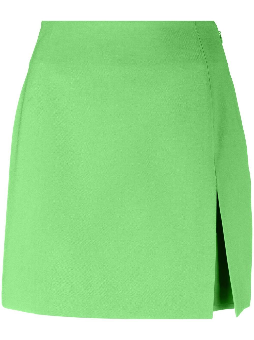 The Andamane Gioia Split Viscose Twill Mini Skirt In Green