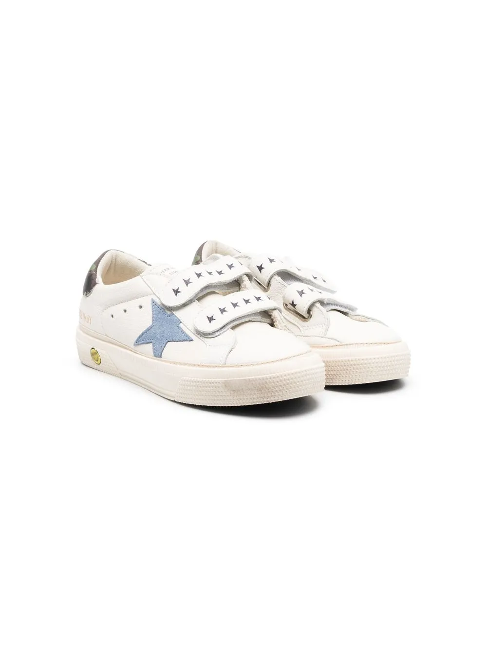 Golden Goose Kids' Stars Touch-strap Sneakers In Neutrals