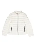 Moncler Enfant logo-patch zip-up padded jacket - White