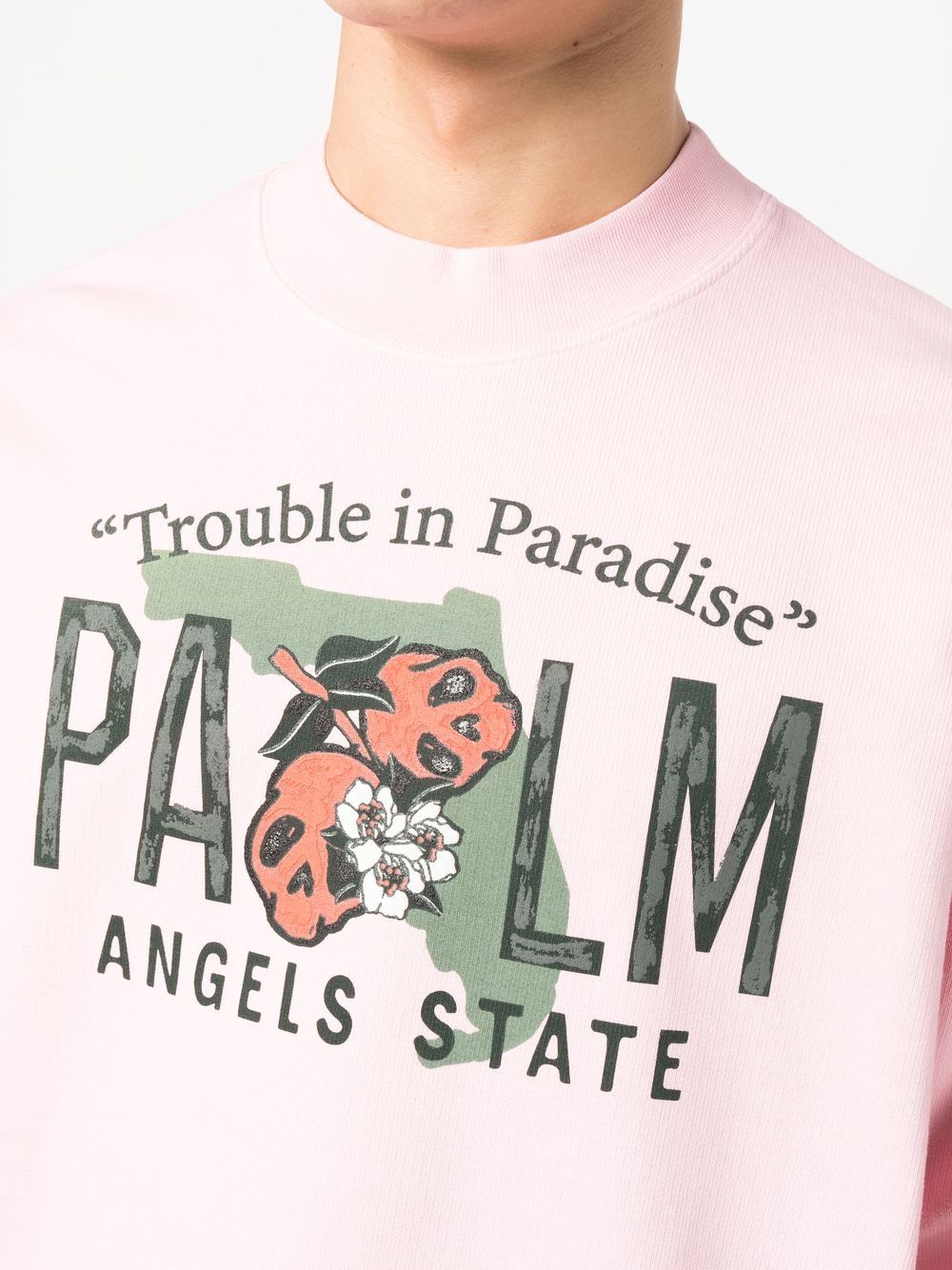 Shop Palm Angels Graphic-print Sweatshirt In Pink