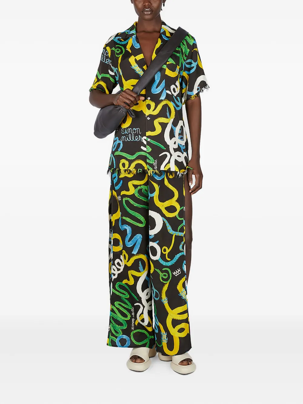 Simon Miller drawstring side-split trousers Zwart