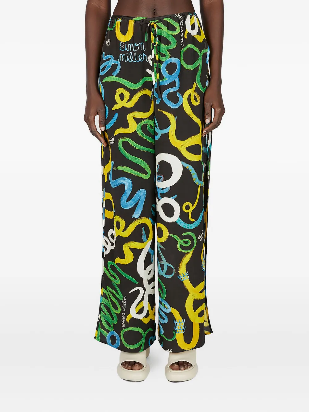 Simon Miller drawstring side-split trousers Zwart