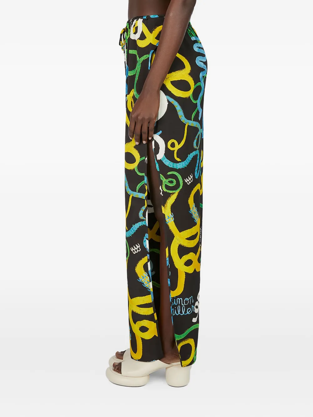 Simon Miller drawstring side-split trousers Zwart