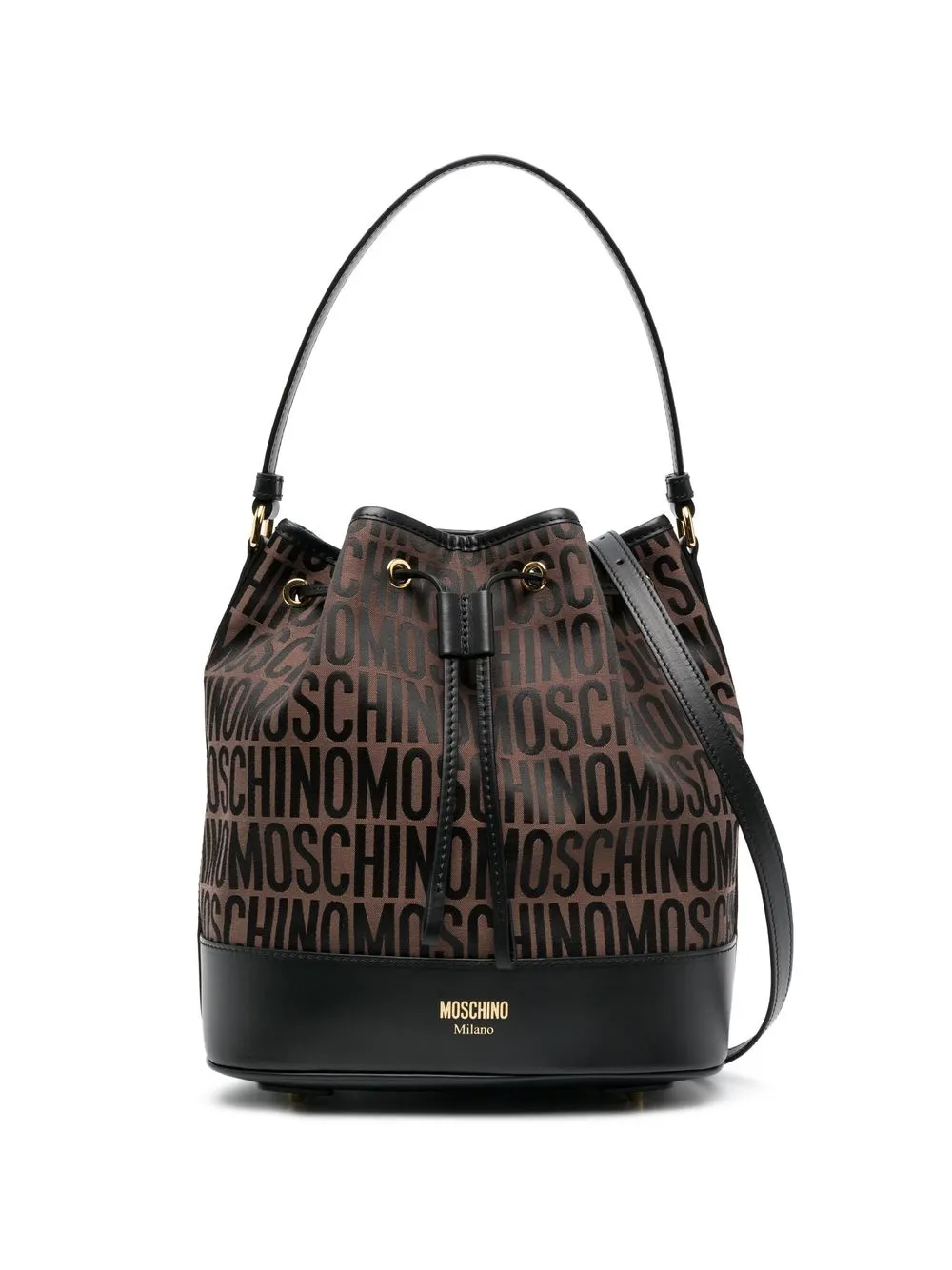 

Moschino logo-print bucket bag - Brown