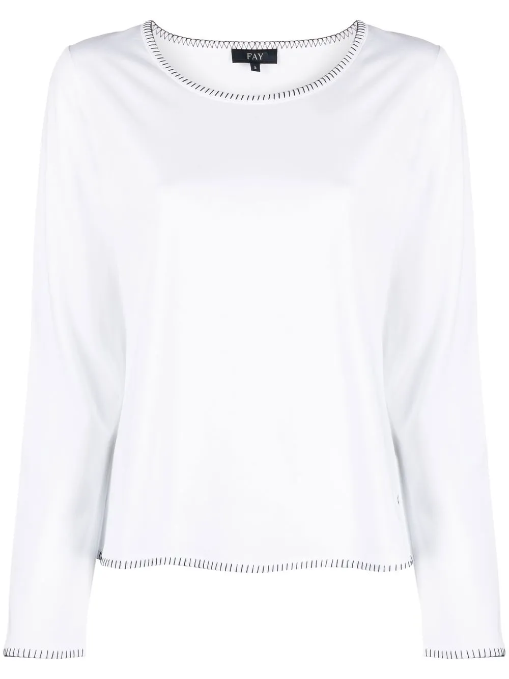 

Fay playera manga larga con costura - Blanco